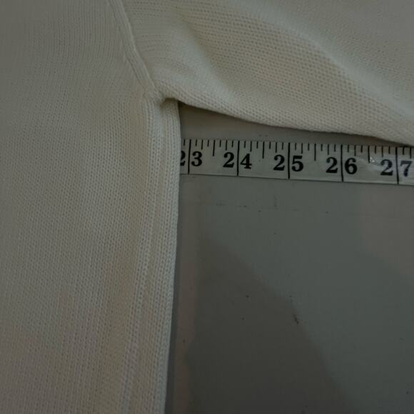 Fourteen Twelve Ivory American Flag Knit Crew Neck Sweater Womens Medium - Picture 11 of 13